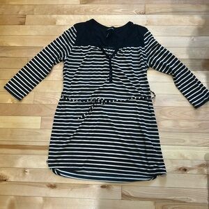H&M mama maternity black striped top size S